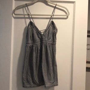 Navy and white spaghetti strap tank top